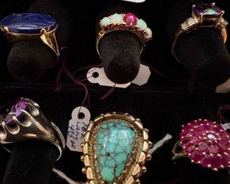 Some of the gold rings available.