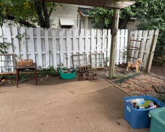 vintage windows, side table, 