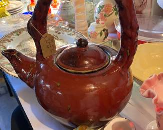 Oversized ox blood glazed teapot