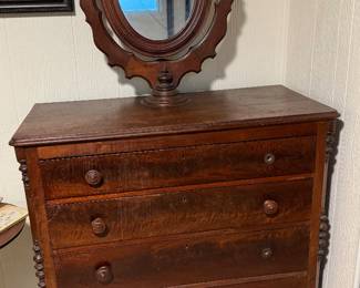 Antique Dresser with Mirror (basement)