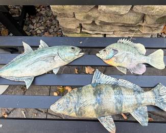 Handmade Clay Fish Garden Wall Art