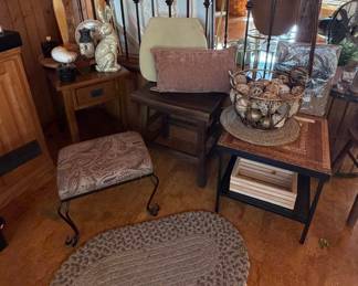 Side Tables; Stools; Decor (sunroom)