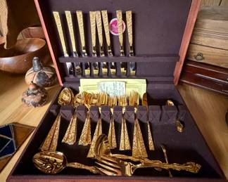 Gold Vermeil Flatware by Cosmos in Case