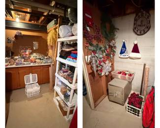 Craft Supplies; Corriedale Wool Roving; Shelving Unit; Christmas Decor; Sentry Floor Safe (locked in open position- NO combo code-selling as is) (basement)