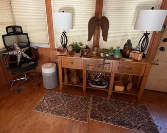 Sofa Table; Table Lamps; Desk Chair; Air Purifier; Wing Decor; Decor (sunroom)