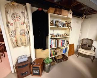 Infared Heaters; Vintage Clothes; Books; Animal Figurines; Baskets