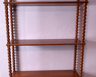 Wooden Spiral Post Open Shelving Unit