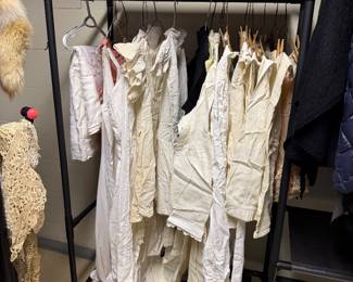 Vintage "Little House on the Prairie" Style Clothes (stained); Clothing Rack