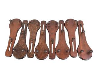 Lot 025 Lot of Eight Wooden WallMounted Plate Holders