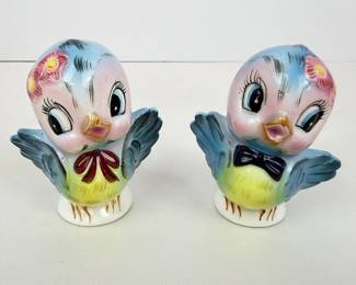 Lot 077 Mid Century 1950s Geo. Z. Lefton Japan Mr. Mrs. Bluebir