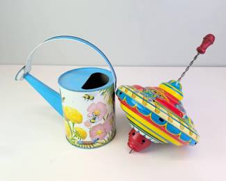 Lot 210 Vintage Ohio Art Tin Litho Humming Spinning Top 1950s Chil