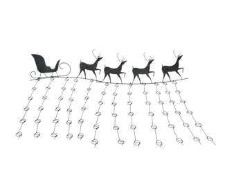 Lot 067 Metal Reindeer Sleigh Hanging Christmas Card Holder