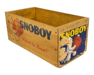 Lot 006 Mid Century SnoBoy 1Bushel Wooden Apple Crate