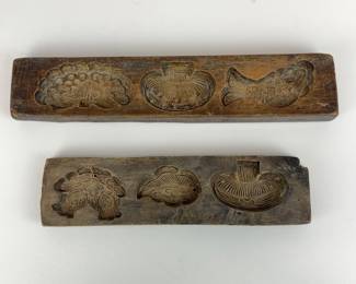 Lot 132 Two Carved Wooden Cookie Mold Boards