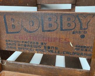 Lot 133 Vintage Bobby Brand Cantaloupe Wooden Produce Crate
