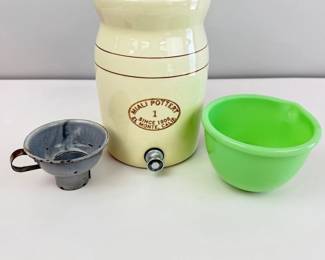 Lot 187 Miali Pottery Calif. 1 14Gallon Metal Spigot Beverage Di