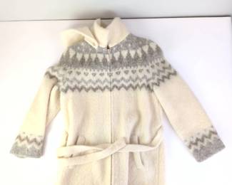 Lot 101 Hilda Ltd. Icelandic Wool Belted Sweater Coat Ladies Medium