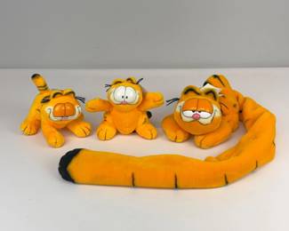 Lot 166 Garfield Plush Toys Set Including Long Tail Character Figure