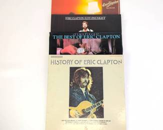 Lot 221 Eric Clapton Vinyl Record Lot Slowhand, Just One Night, Hist
