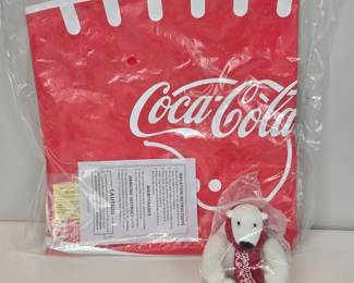 Lot 176 CocaCola Inflatable Decoration with Plush Polar Bear Toy