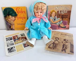 Lot 152 Shirley Temple Composition Doll 20 with Sleepy Eyes and Publ