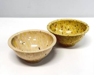 Lot 125 Two Vintage Texas Ware Confetti Mixing Bowls Cream Yellow