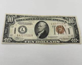 ARS141 - WWII Hawaii Overprint $10 Bill