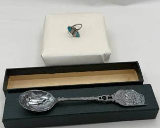 ARS247 - Silver Ring and E.P.N.S. Spoon