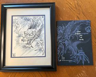 ARS090 - Framed Sketch of a Dragon by Don Ed Hardy