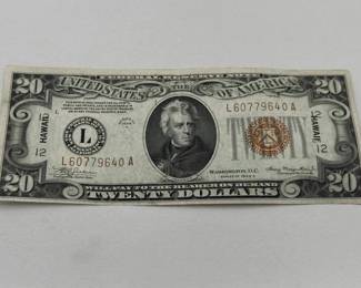 ARS142 - WWII Hawaii Overprint $20 Bill 