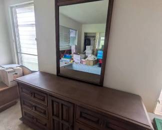 ARS217- Vintage Dark Wood Triple Dresser