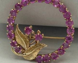 ARS111 - 14K Gold Pendant with Topaz Inlays