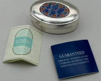 ARS120 - Antica Murrina Veneziana Murano Glass, Silver, and Gold Jewelry Box