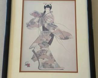 ARS055 - Framed Otsuka Print 'Lady Mieko of Autumn'