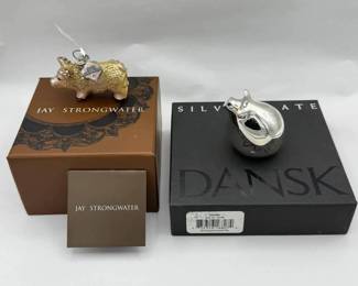 ARS143 - Limited Edition Jay Strongwater and Dansk Pig Collectibles (One 925 Silver Plated)