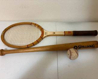ARS167 - Vintage Wilson Jack Kramer Autographed Wooden tennis Racket With Wooden Bat 