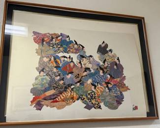 ARS003 - Large Framed Print '36 Immortal Poets' by Hisashi Otsuka