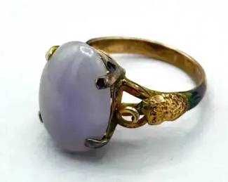 ARS109 - 14K Gold Ring with Jade