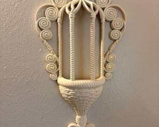 Vintage Burwood Wall Pocket Planter Great condition 10 1/2” across x 21” tall