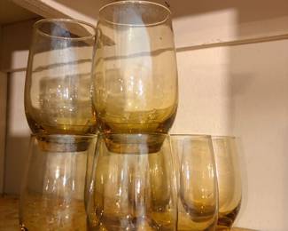 Vintage Libbey Tempo Amber Glasses 8pc All in great condition These are the juice / lowball glass size