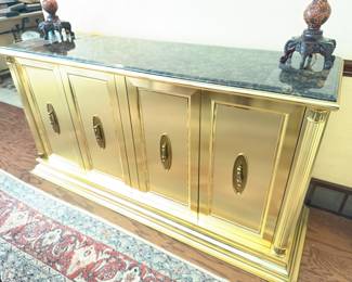 Marble top/ gold cabinet 