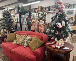 Red loveseat -there's a matching sofa