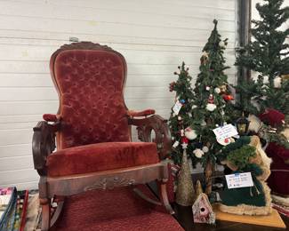 Santa's velvet rocking chair