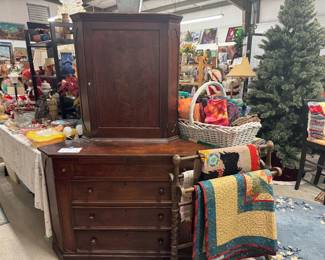 Antique corner desk and cupboard and yes there's a hidden drawer
