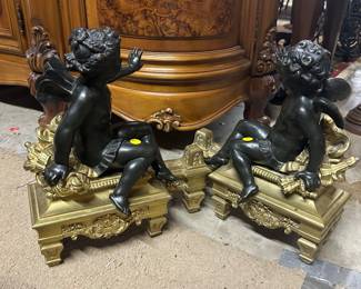 Pair 19th Century chenet