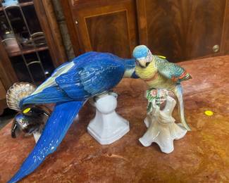 Czechoslovakian porcelain parrots 