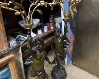 Pr. Huge cherub candelabra