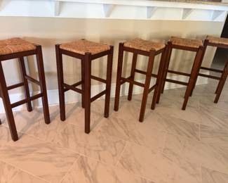 5 rush seat barstools (priced individually)