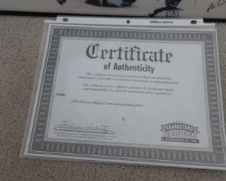 certifcate for miracle on ice