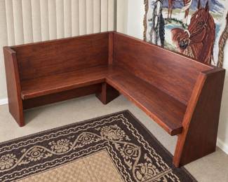 f Wooden Corner Bench